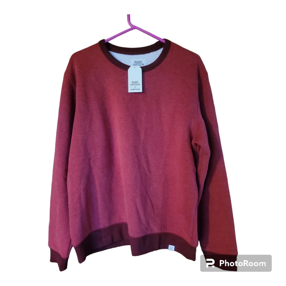 NWT Blake Shelton Lands End Men Serious Sweats Red Heather‎ Size LG  $80